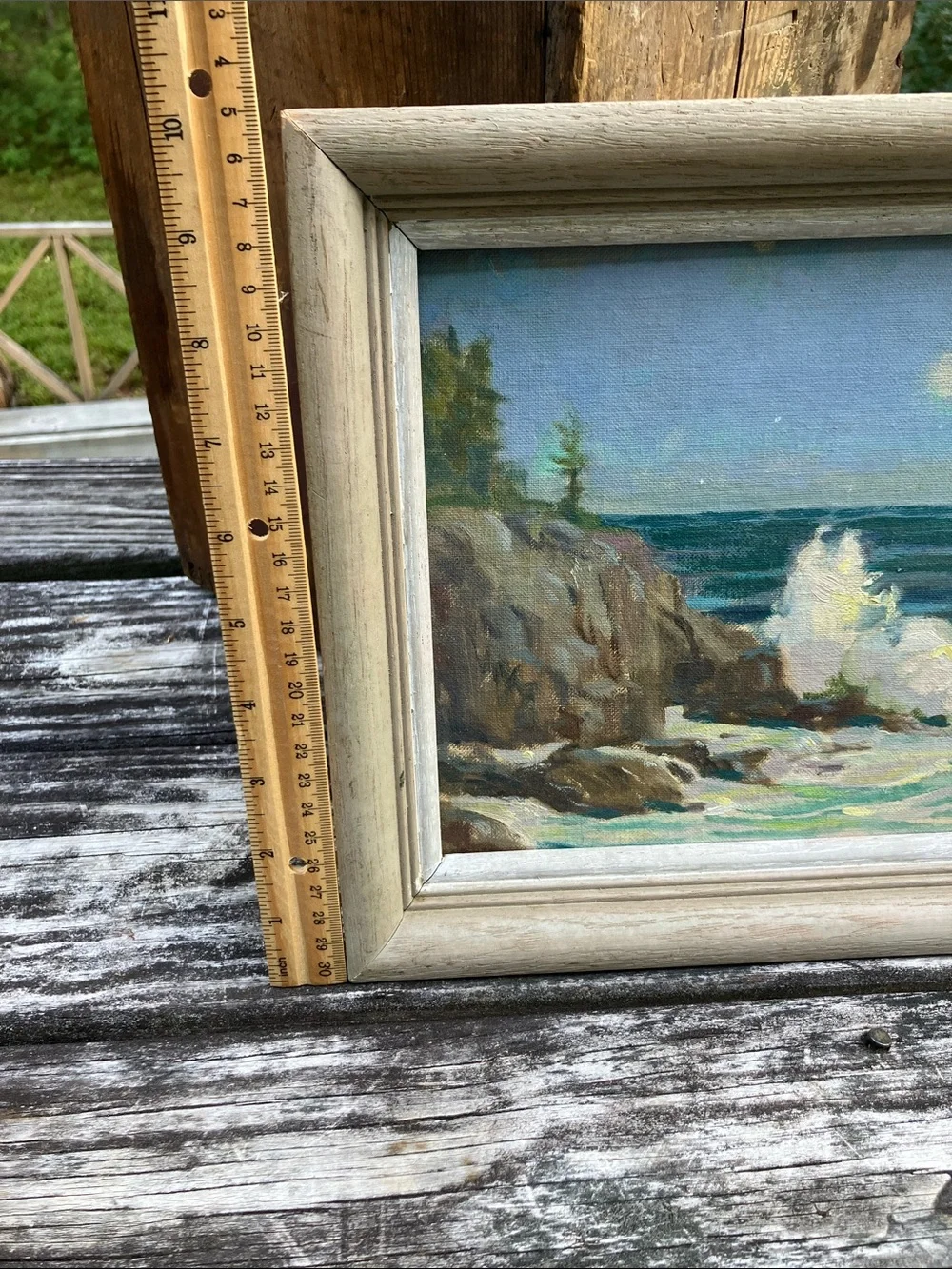 Vintage Original Signed Oil Painting Framed Impressionist Coastal Seascape Art